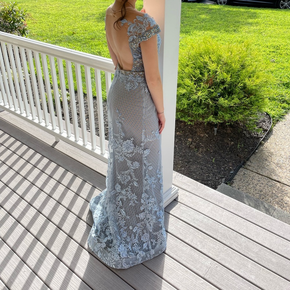 Blue Mac Duggal gown